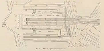 Plan de la gare en 1895.