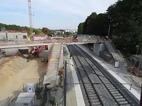 La gare de Pontchaillou en travaux, en octobre 2016