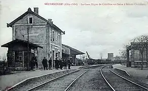 Gare de Veuxhaulles vers 1920