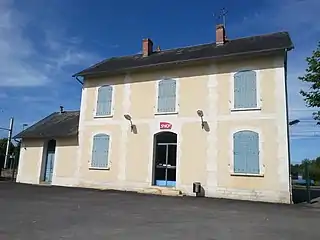 La gare d'Éguzon en 2016.