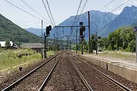 Vue de la gare en direction de Modane.