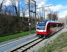 Un train en gare.