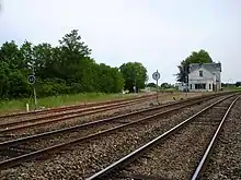 Bifurcation au nord-ouest de la gare, avec à gauche les voies vers Angoulême et à droite celles vers Bordeaux