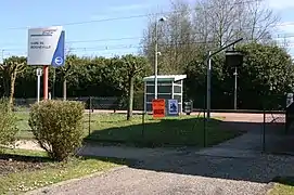 L'entrée de la halte à accès libre.