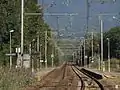 La ligne et les deux quais de la gare en direction de la Maurienne.