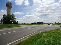 Emplacement de la gare de Champdeuil - Crisenoy à l'intersection entre la RN 36 et la D130