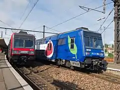 Deux rames Z 20500 en juin 2012 à quai dans la gare.