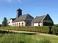 L'ancienne gare de Coucy-Le-Château, gare de bifurcation vers Blérancourt par les chemins de fer départementaux de l'Aisne (voie métrique).