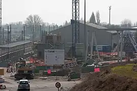 Vue d'ensemble du site de la future gare, en mars 2013.