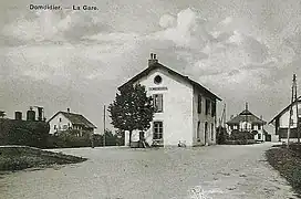 La gare de Domdidier vers 1900.