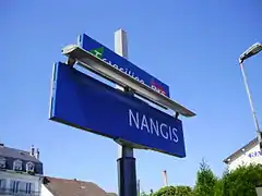 Panneau de la gare de Nangis.