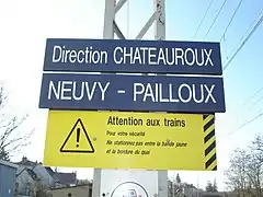 Le panneau indiquant le nom de la gare.