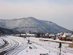 Vue de la montagne depuis la gare de Saint-Dié.