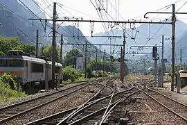 Vue de la gare de triage en direction de Modane.