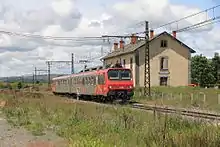 La gare de Talizat traversée par une Z 7500  (PK 702,971)