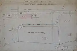 Plan de la gare montrant le terrain accordé aux Houillères de Ronchamp .