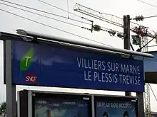 Panneau portant le nom de la gare.