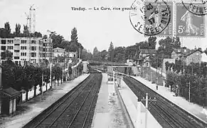 Vue générale de la gare en direction de Versailles dans les années 1930.