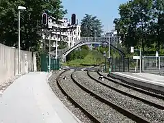 Gare de Besançon-Mouillère vue côté Besançon-Viotte.