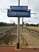 Panneau indiquant le nom de la gare.