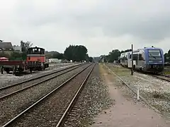 Gare de Valdahon. Vue direction Besançon.