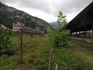 Gare de Canfranc et voies, côté français, le 6 juin 2010.