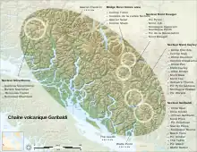 Carte topographique de la ceinture volcanique de Garibaldi.