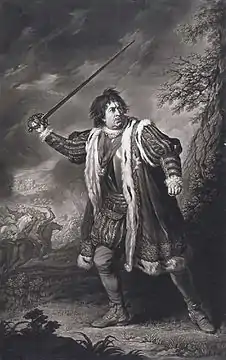 David Garrick dans Richard IIIGravure de John Dixon d'après le tableau de Nathaniel Dance-Holland