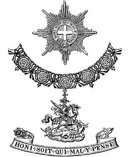 L'insigne d'un chevalier de l'ordre de la Jarretière.