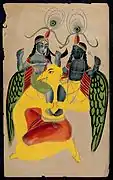 Garuda possiblement chevauché par Krishna et Balarâma.