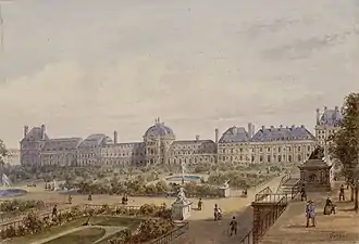 Le palais et le jardin des Tuileries en 1847