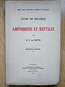 Gaston-François de Witte - Faune de Belgique - amphibiens et reptiles - 1948.