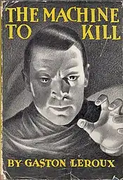 Couverture d'un roman titré « The Machine to kill » sur laquelle est représenté le visage effrayant d'un homme.
