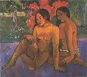Le tableau Et l'or de leur corps de Paul Gauguin, visible sur l'écran de télévision géant dans la maison des McFly du futur en 2015.