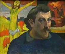 Paul Gauguin : Autoportrait au Christ jaune (1889, Musée d'Orsay)