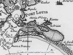 La petite mer de Gâvres en 1750.