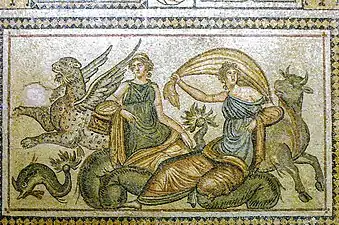 Mosaïque de Zeus et Europe