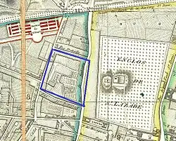 Emplacement du futur gazomètre de la rue du Faubourg-Poissonnière en 1814.