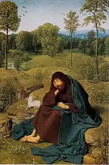 Geertgen tot Sint Jans, Jean-Baptiste dans le désert, vers 1490 (42 × 28 cm), Gemäldegalerie, Berlin.