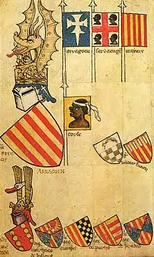 Gelre Armorial, Folio 62r.