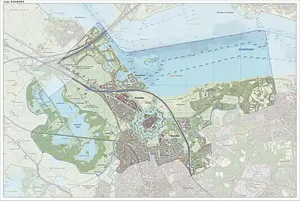 Carte de la commune de Naarden avant sa disparition en 2016