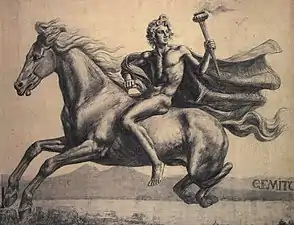 Alexandre chevauchant Bucéphale.
