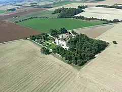 Château de Genas, vue du ciel côté Nord