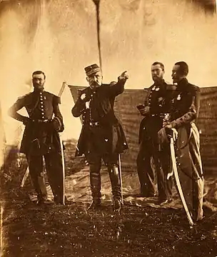Le général Bosquet et ses aides de camp en Crimée, en 1855.
