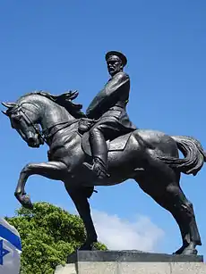 La statue de Louis Botha, œuvre de Raffaello Romanelli