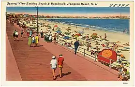 Carte postale du boardwalk d'Hampton Beach, N.H..