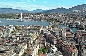 Genève, ville la plus densément peuplée du pays.