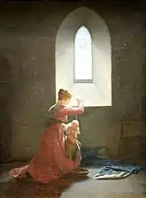 Geneviève de Brabant dans sa prison baptisant son fils (1824), Cherbourg, musée Thomas-Henry.