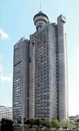 La tour Genex, un gratte-ciel de Belgrade (Serbie).