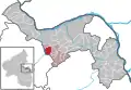 Localisation de Gensingen dans la Verbandsgemeide et dans l'arrondissement